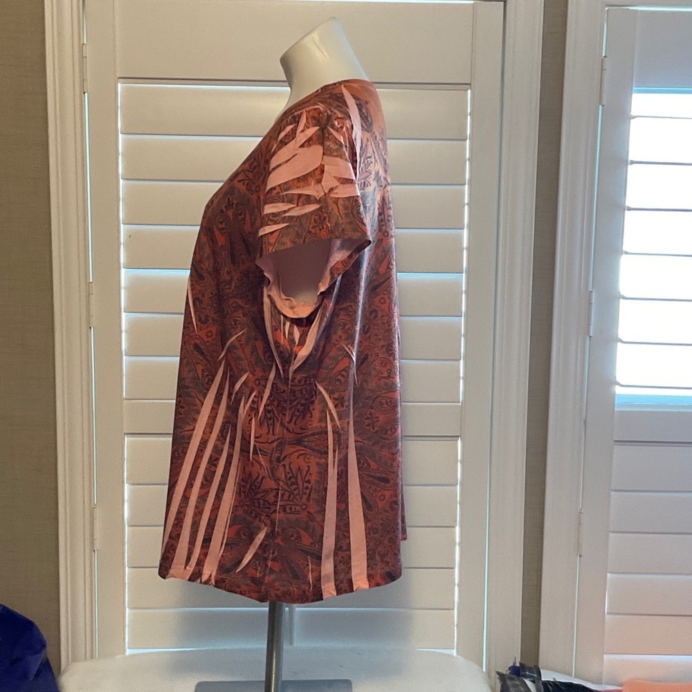 Susan Lawrence Rust Patterned Blouse - Picture 5 of 7